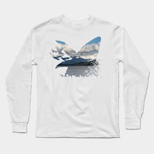 Humpback whale shape desing Long Sleeve T-Shirt